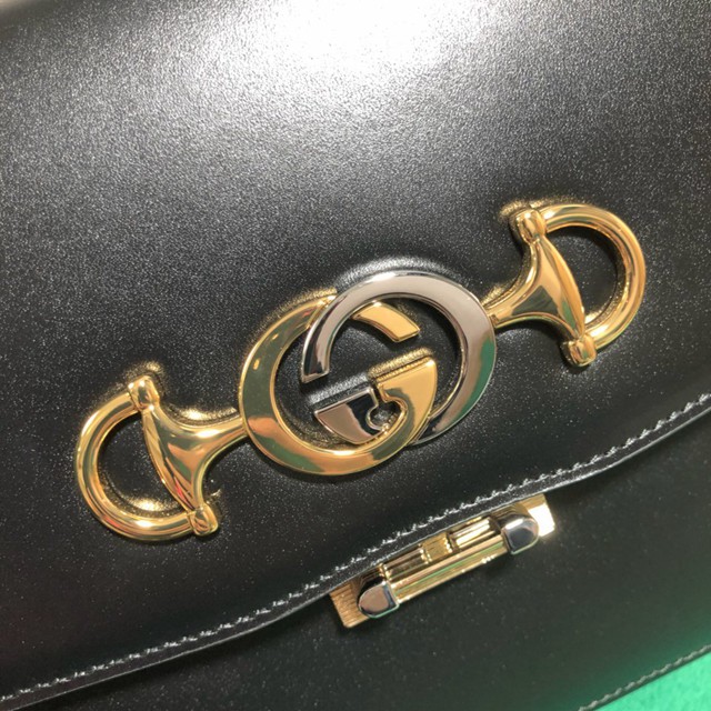 Gucci新款女包 576388 古馳Zumi系列 Gucci小號肩背包 黑色平紋皮 Gucci手提包  gqy3006